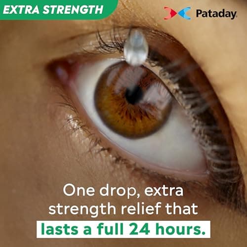 Pataday Once Daily Extra Strength Relief Allergy Eye Drops, 2.5 ml, Twin Pack, Antihistamine Eye Drops with Olopatadine 0.7% for Relief from Eye Allergy Itching, Works Up to 24 Hours