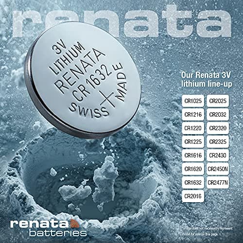 Renata CR1620 Batteries - 3V Lithium Coin Cell 1620 Battery (5 Count)