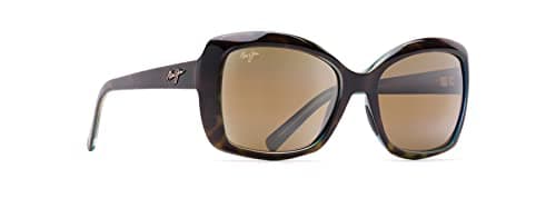 Maui Jim Women's Orchid Polarized Butterfly Sunglasses, Tortoise W/Peacock/Hcl Bronze Polarized, Medium Fit