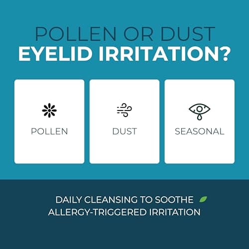 NOVEHA 60Pcs Allergy Relief Eyelid Wipes | Pre-moistened Hypoallergenic Eye Cleansing Pads, Reduce Itchiness, Redness & Discomfort Caused By Allergy, Clean, Soothe & Remove Debris (1 Pack)