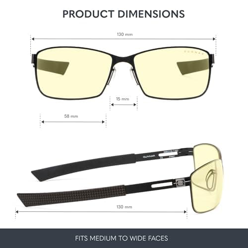 GUNNAR - Premium Gaming and Computer Glasses - Blocks 65% Blue Light - Vayper, Onyx, Amber Tint