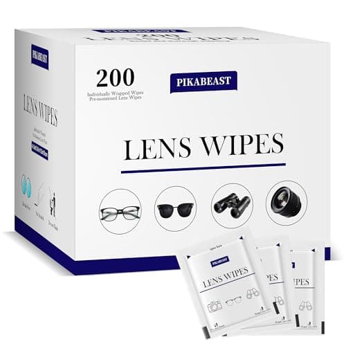 Pikabeast 200 Count Lens Wipes for Eyeglasses, Eyeglass Cleaner Wipes for Cameras, Sunglasses, Phone and Computer - Keep Your Lenses Spotless