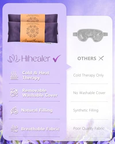 Relaxation Gifts for Women, Weighted Eye Mask for Sleeping, Yoga, Spa, Meditation, Lavender Eye Pillow Heated for Headache, Sinus & Dry Eyes Relief, Moist Heat Mask, Birthday Gifts for Mom (Purple)