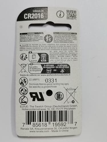 Renata) Lithium Battery 3V (CR2016) (Swiss Made)
