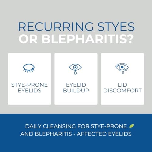 NOVEHA XStye Eyelid Foaming Cleanser - Fast Stye Eye Relief - Formula With Tea Tree Oil - Daily Eyelid and Eyelash Wash For Stye Eyes, Eyelash, & Skin Dryness (3.38 fl oz) - 100mL