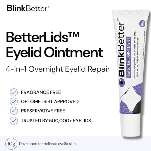 BlinkBetter BetterLids Eyelid Ointment for Dry, Itchy & Sensitive Eyelids – Deep-Moisturising Oat Complex with Shea Butter & Panthenol to Hydrate, Nourish & Soothe Delicate Eyelid Skin – 0.34 oz