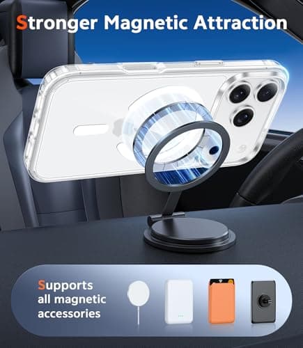 FNTCASE for iPhone 17 Pro-Max Case: Clear Magnetic Phone Cases with Screen Protector Compatible with Magsafe Slim Anti Yellowing Rugged Shockproof Protective Transparent Cell Cover (A-Clear)