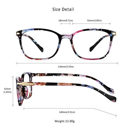 LifeArt Blue Light Blocking Glasses, Anti Eyestrain, Computer Reading Glasses, Gaming Glasses, TV Glasses for Women (Pink Floral, 2.50 Magnification)