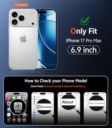 FNTCASE for iPhone 17 Pro-Max Case: Clear Magnetic Phone Cases with Screen Protector Compatible with Magsafe Slim Anti Yellowing Rugged Shockproof Protective Transparent Cell Cover (A-Clear)