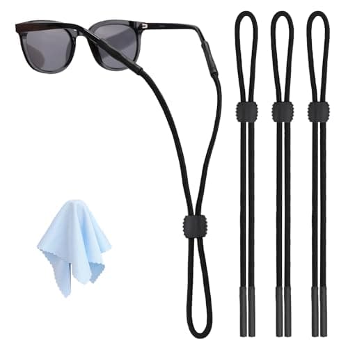 HEBEILF 3 Pcs Glasses Strap-Adjustable Eyeglass Holders for Men, Women, and Kids - Neck Eyewear Retainer, Sports Sunglasses Strap, Lanyard