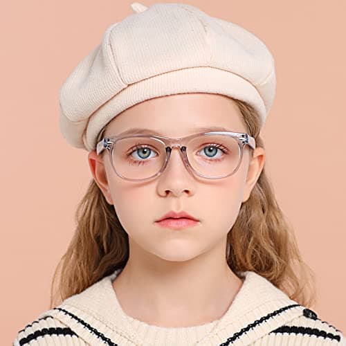 FANNYGO 3 Pack kids Blue Light Blocking Glasses for girls boys Computer Blue Light Blocking Glasses For Age 3-9 (Light blue + Light purple + Light pink)