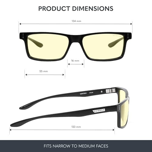 GUNNAR - Premium Gaming and Computer Glasses - Blocks 35-98% Blue Light - Vertex