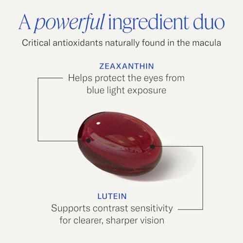 EyePromise Zeaxanthin + Lutein Eye Vitamin - 60 Softgels Capsules Made with Natural Ingredients for Diets Including Gluten Free and Vegetarian - Protect & Enhance Your Eye Health Completely
