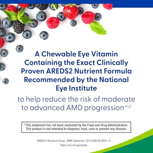 PreserVision AREDS 2 Eye Vitamins, #1 Eye Doctor Recommended Brand, Chewable Lutein and Zeaxanthin Supplement with Vitamin C, Vitamin E,Zinc, and Copper, Mixed Berry, 60 Tablets