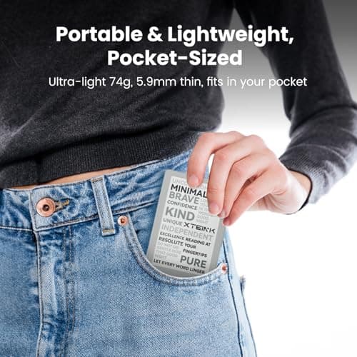 XTEINK X4 E-Book Reader, 4.3" Portable Pocket E-Ink eReader with Physical Page-Turn Buttons, Ultra-Thin 0.23 inch&2.72 oz, Magnetic-Ready Design, Distraction-Free Reading, 16GB Storage, Space Black