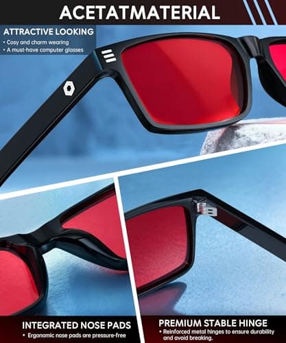 ANYLUV Blue Light Glasses for Sleep, 99.9% Blue Green Light Blocking with Red Lens, Red Glasses Eye Strain Relief Eye Protection