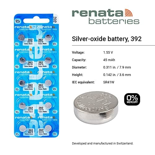 Renata Batteries 392 / SR41SW Watch Battery (3 Pack)