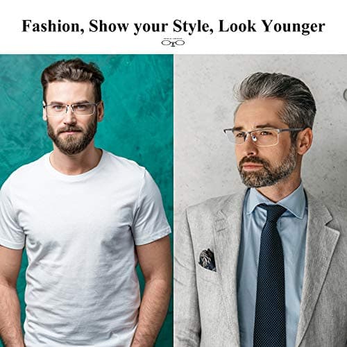 Lcbestbro Reading Glasses for Men, 3.0 Blue Light Blocking Reading Glasses Metal Readers