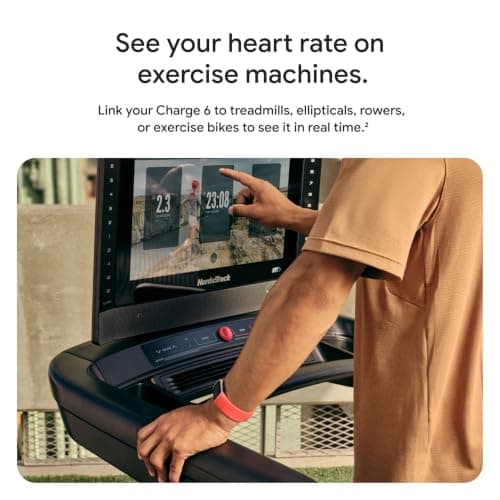 Fitbit Charge 6 Fitness Tracker with Google apps, Heart Rate on Exercise Equipment, 6-Months Premium Membership Included, GPS, Health Tools and More, Porcelain/Silver, One Size (S & L Bands Included)